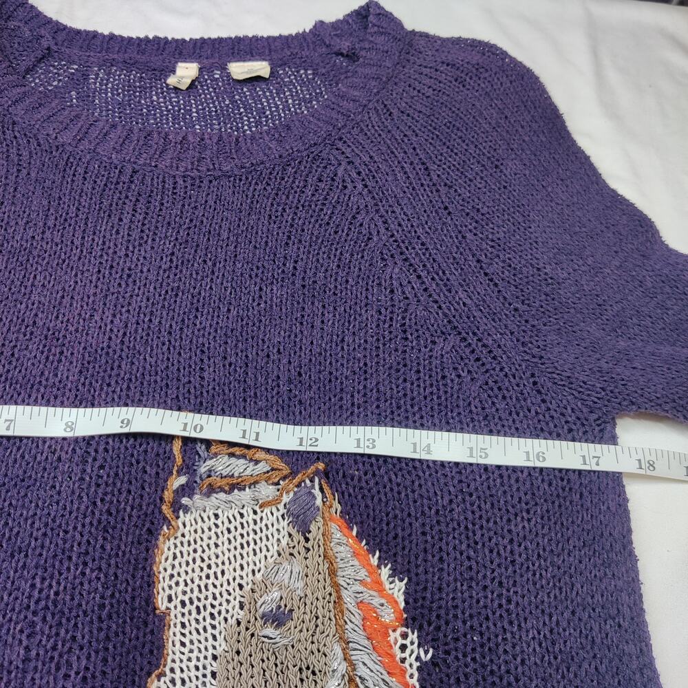Anthropologie | Moth | Purple Sweater with Horse Design - Picture 12 of 14